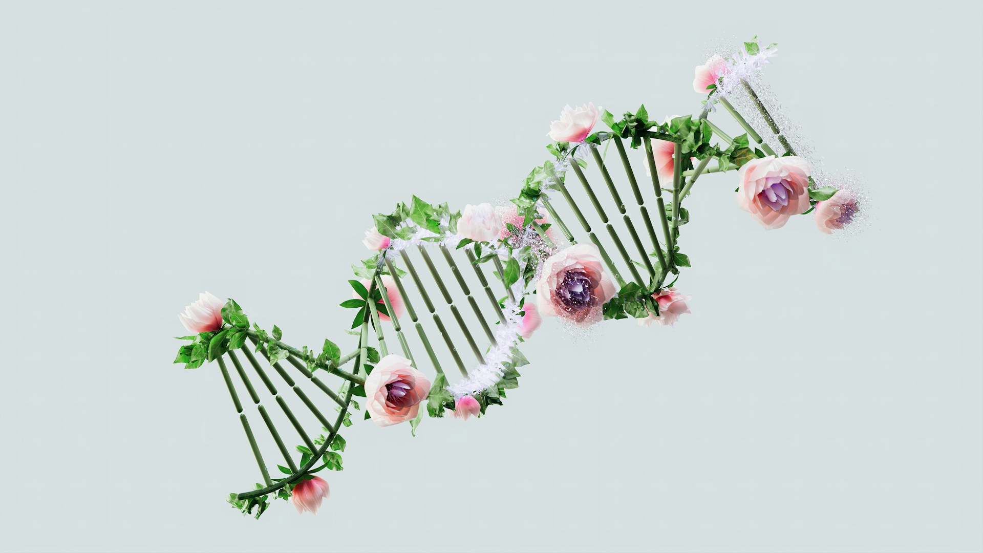 An artist's illustration of AI being of help in genomics research. By Google.