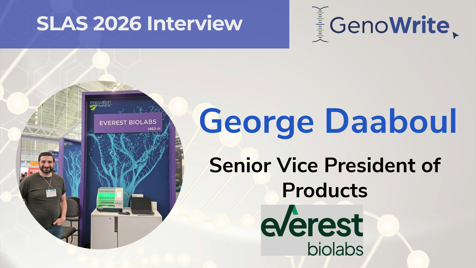 Banner of SLAS 2026 interview with Everest Biolabs