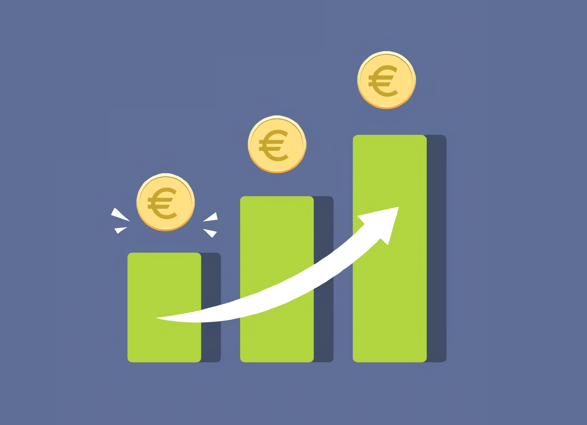 Chart of value increase in monetary value over time